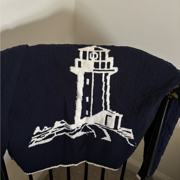 The Normal Brand Navy and Cream Lighthouse Cardigan - Picture 4 of 6